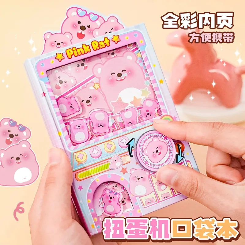 Gachapon Round Dial Notebook - Pink Rat