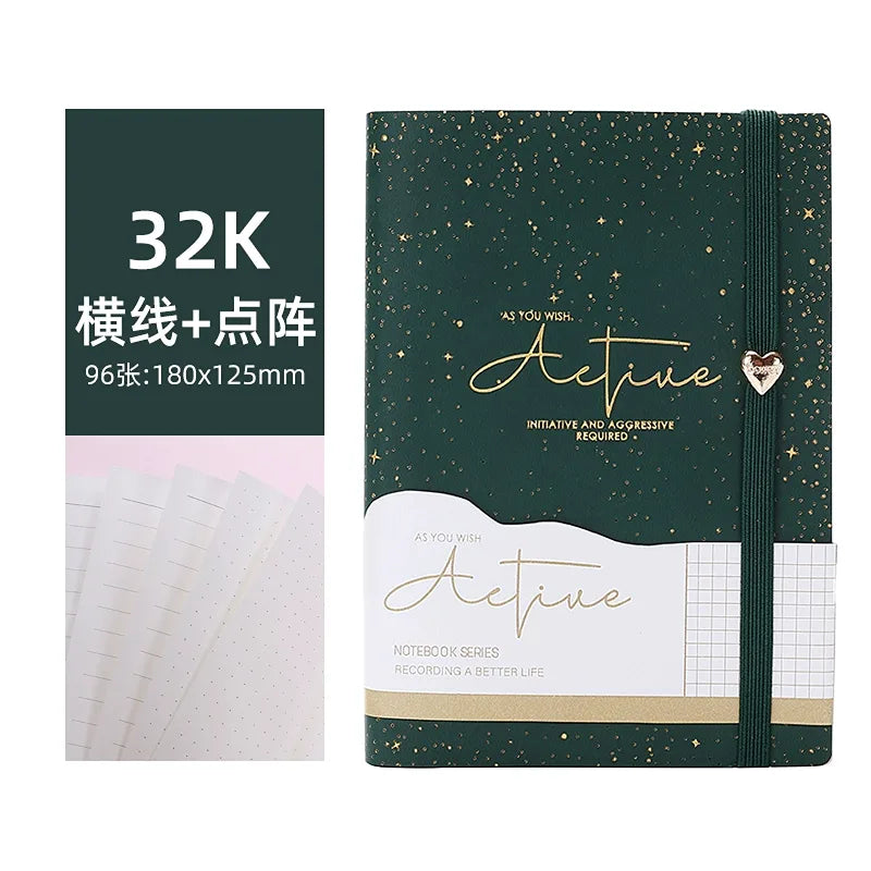Starlit Forest Glow Notebook - Softcover Dot & Line Pages [horizontal line + dot matrix]