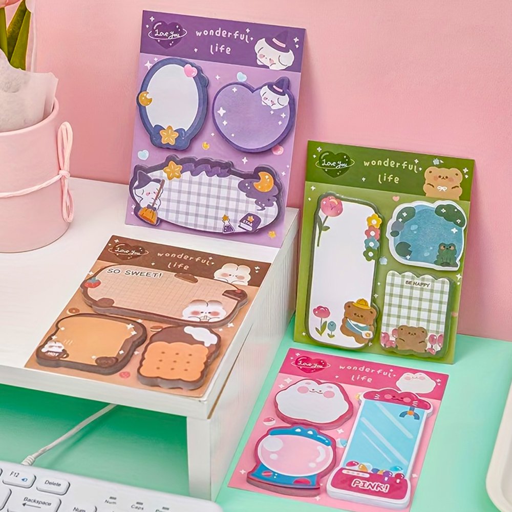 60PCS Creative Cartoon Sticky Notes – Fun &amp; Colorful Memo Stickers - Magic Puppy