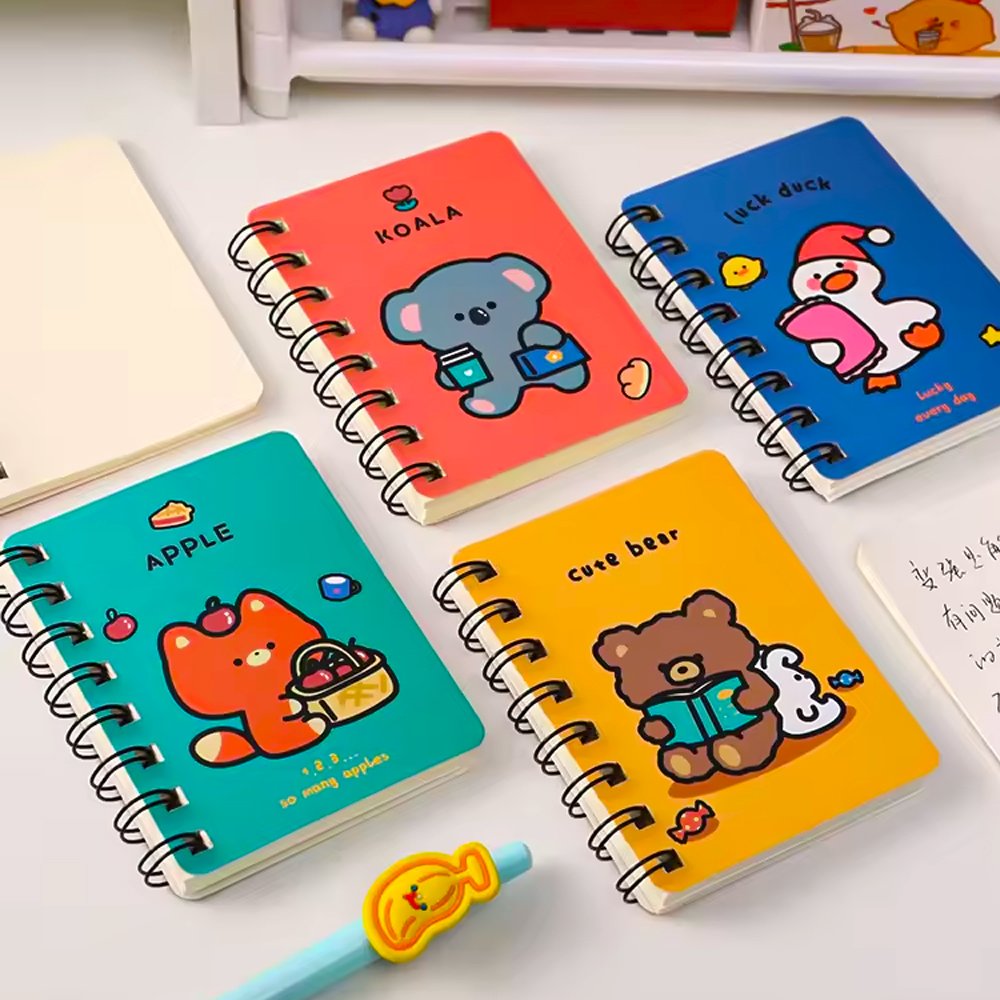 A7 Elegant Spiral Notebook – Cute Cover, 80 Pages, Portable Planner & Diary