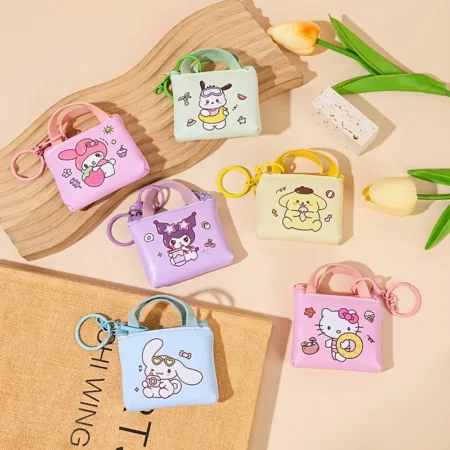 Sanrio Hello Kitty Coin Purse, a Cute Mini Cartoon Storage Bag with a Zipper.